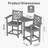 Hikhdpe 2-Person Patio Bar Stools Tall Adirondack Bar Chairs with Arms & Tabletop-1299340664