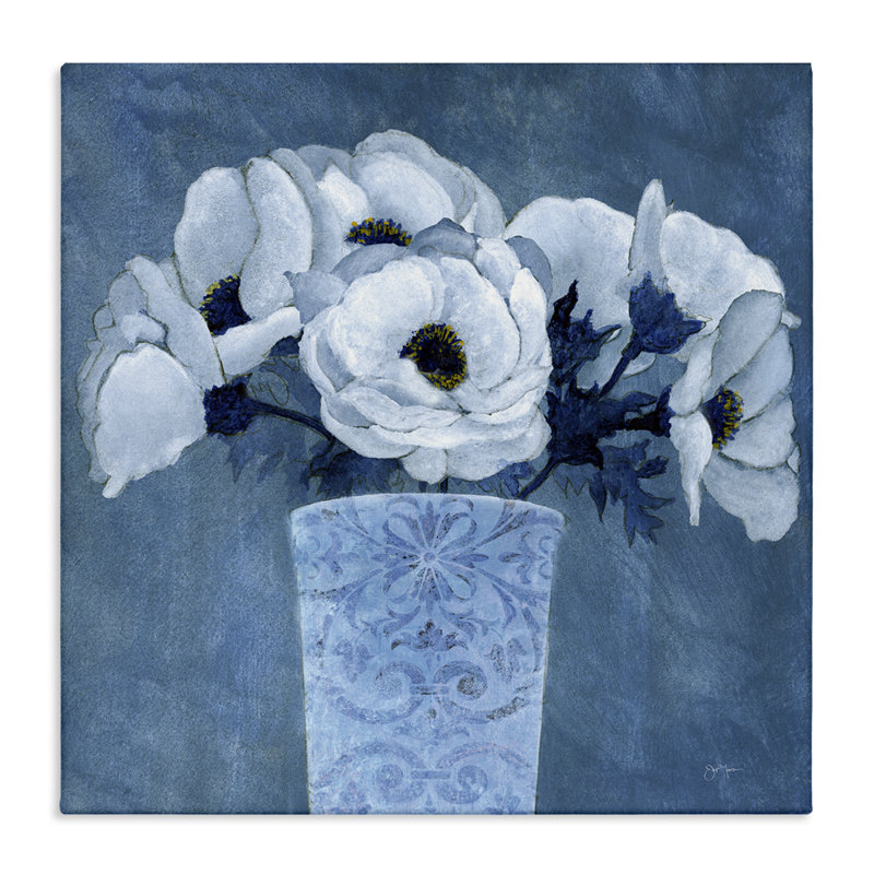 Art mural sur toile à motif de fleurs par Janet Tava, H 36 po x l 36 po