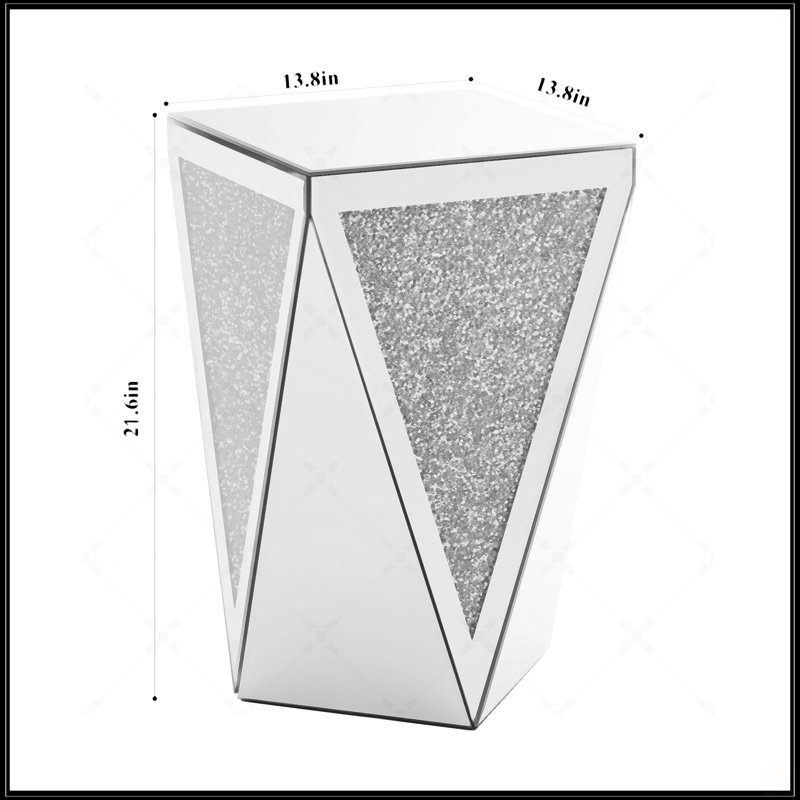Table carrée inversée à miroir triangulaire