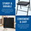 Plastic Development Group 34 Inch Card Table and 4 Chair Furniture Set, Black