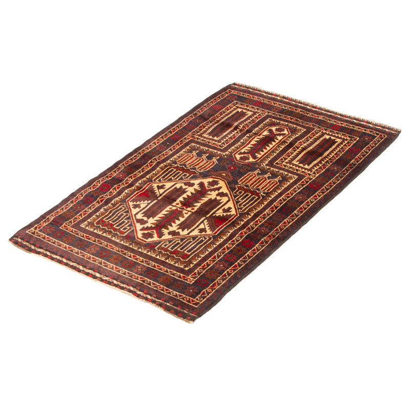 Tapis brun Teimani 2 pi 10 po x 5 pi 2 po
