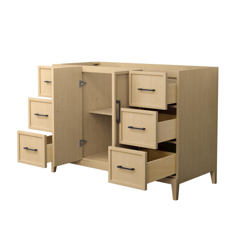 Elan 47'' W Single Bathroom Vanity Base, Tan/Matte Black
