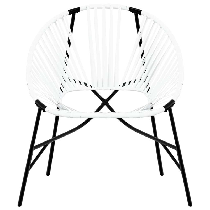 Garden Egg Chair Poly Rattan, Black/White