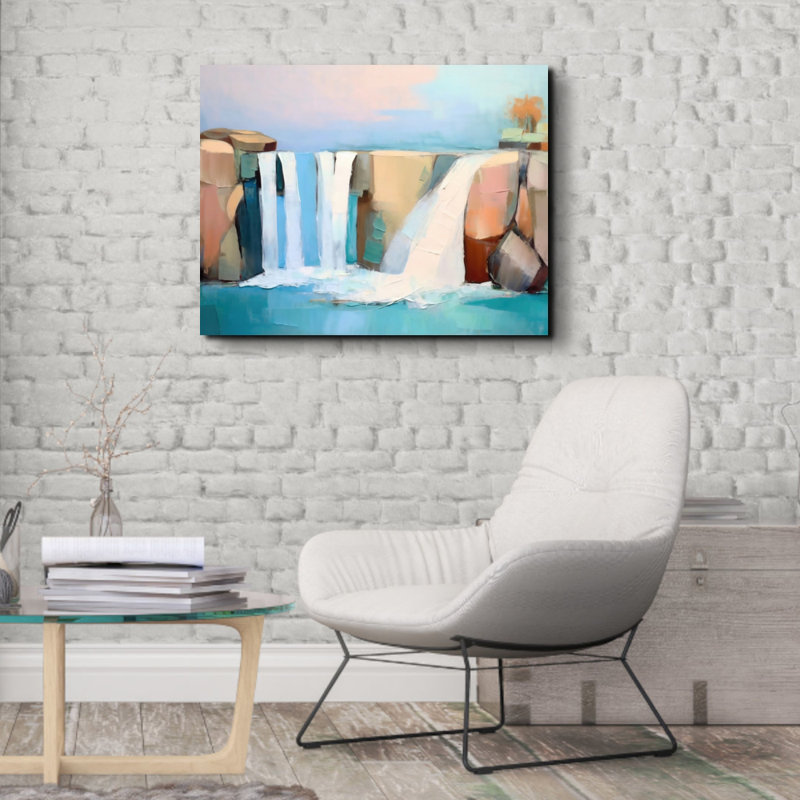«Waterfalls 5» sur toile, H 20 po x l 24 po