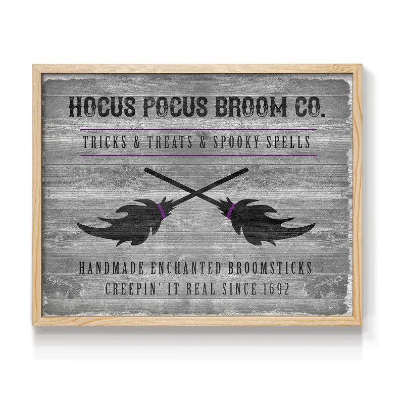 Hocus Pocus Broom Co-Print - Restickable, H 8 po x l 10 po, Naturel