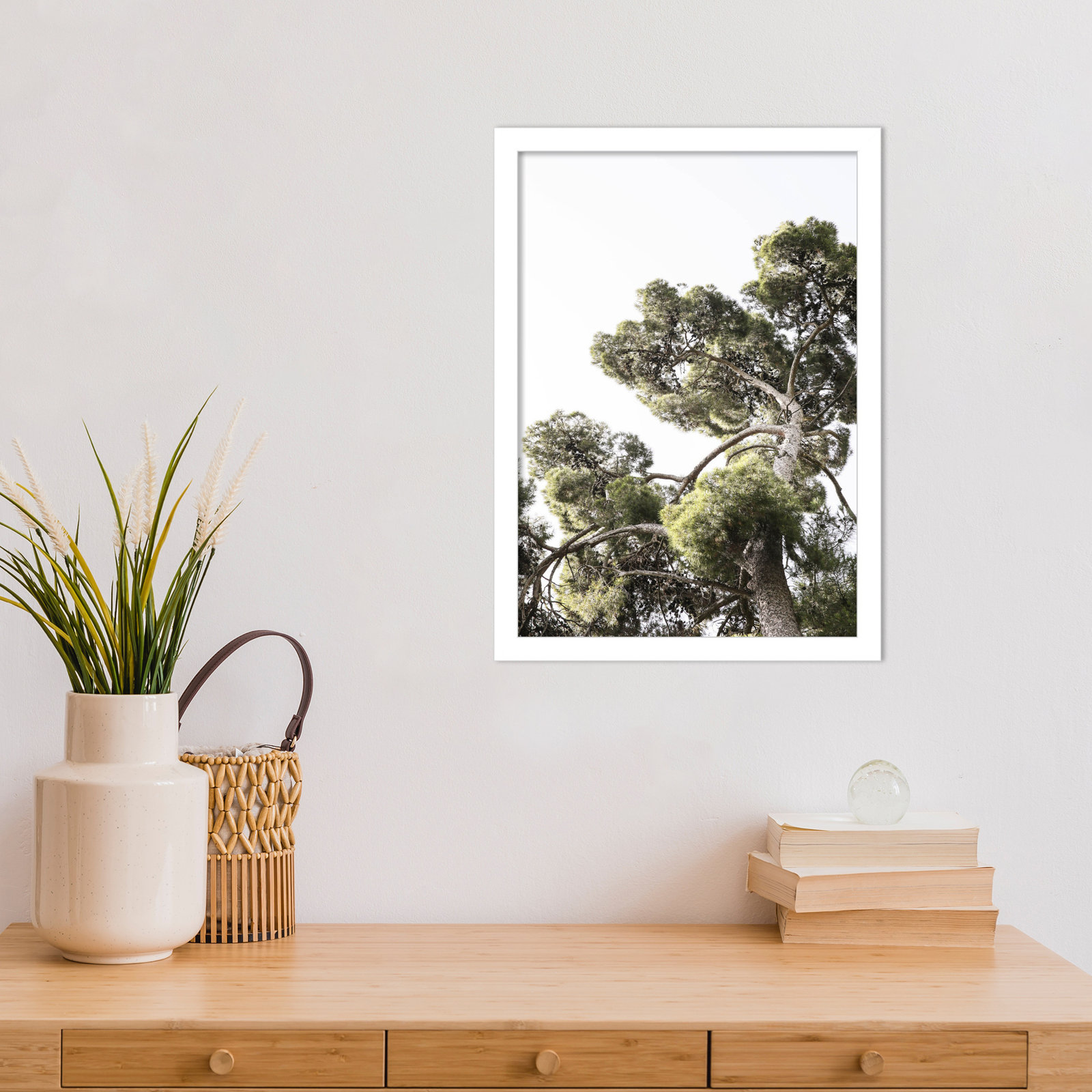 Reshma "Japanese Garden 01" Print, 17" H x 13" W, White