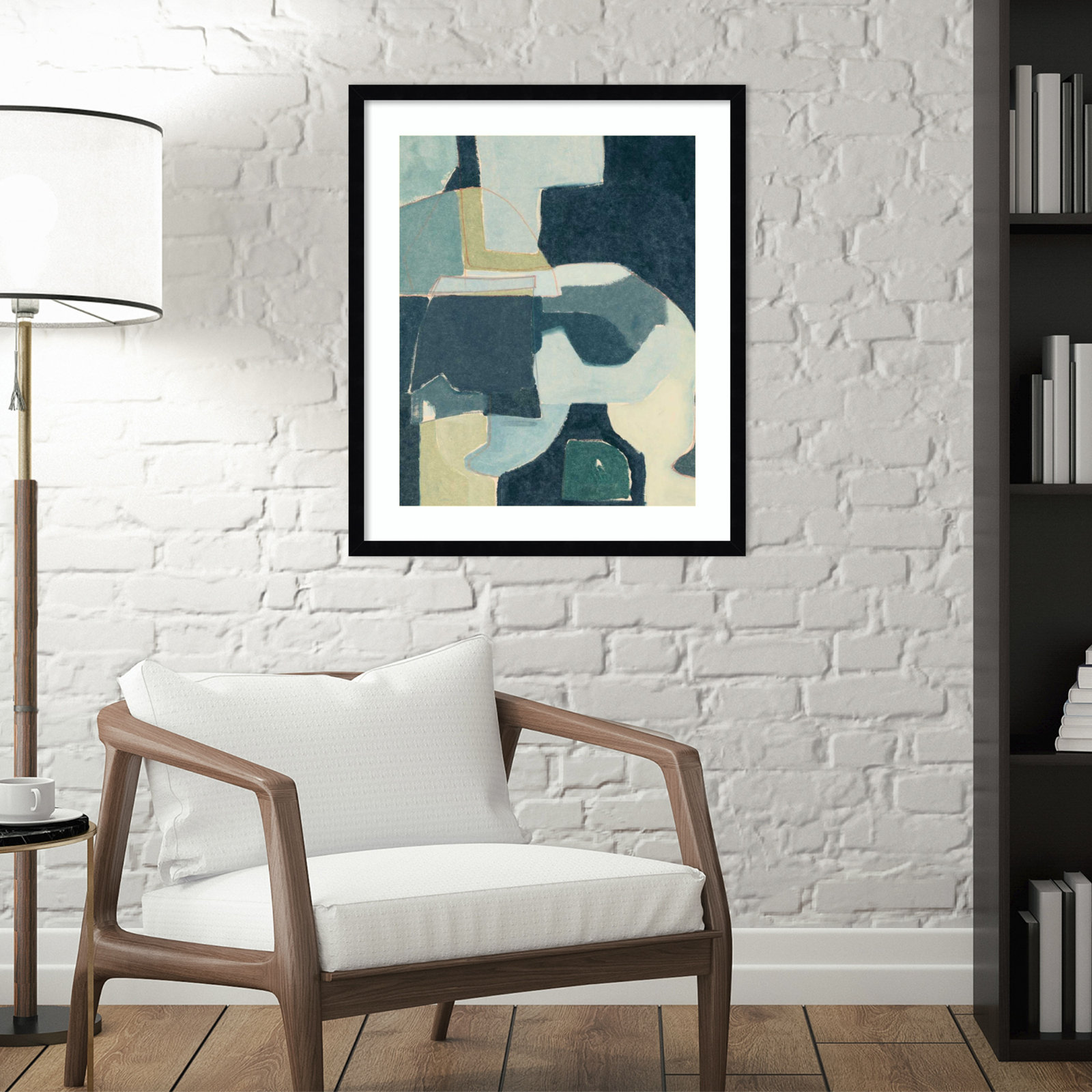 Blue Note III Print by Rob Delamater, Black Framed, 25" H x 21" W x 1" D