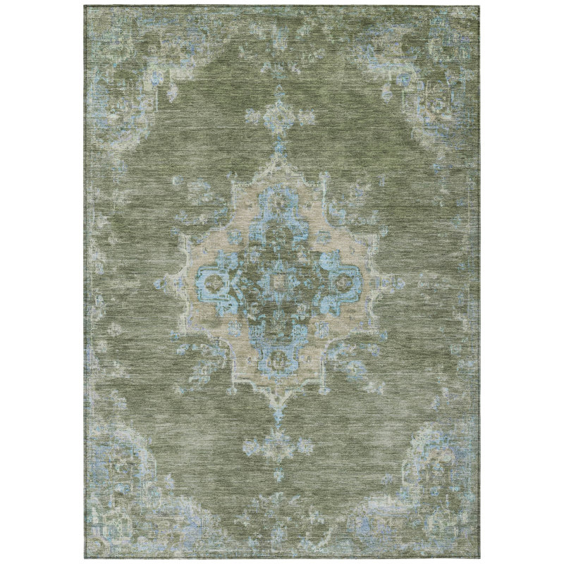 Machine Washable Indoor/Outdoor Bingel ACN2321 Global Rug, Rectangle 5' x 7'6"