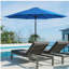 Parasol de marché 11 pieds avec manivelle, baleines inclinables * 11 pi, avec auvent résistant aux rayons UV pour la piscine, la cour et le patio (sans base)