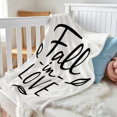 Jeté en flanelle orange, molleton ultra doux, imprimé d'automne