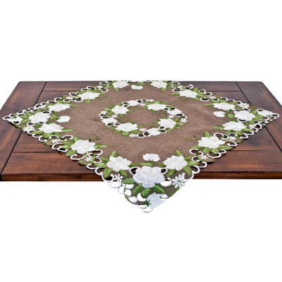 Plateau de table Magnolia on Brown (carré 33 po)
