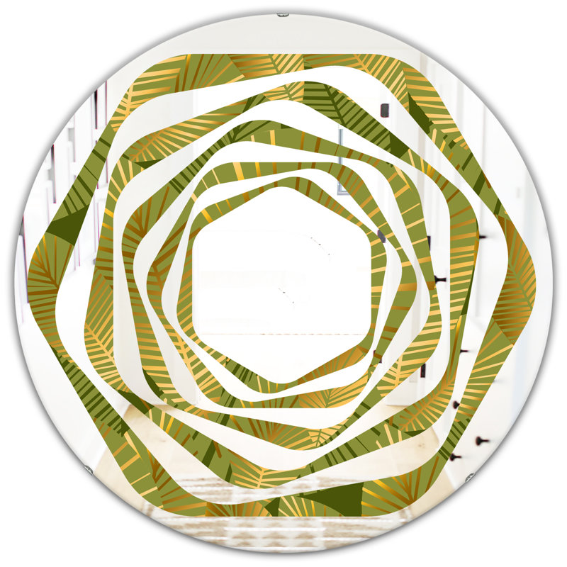 Miroir mural Leaves I Whirl Coastal, 23,6 po x 23,6 po