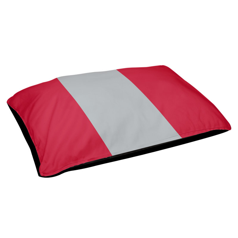 Lit à chat à rayures de football cincinnati, L 50 po x l 40 po, Red/Silver
