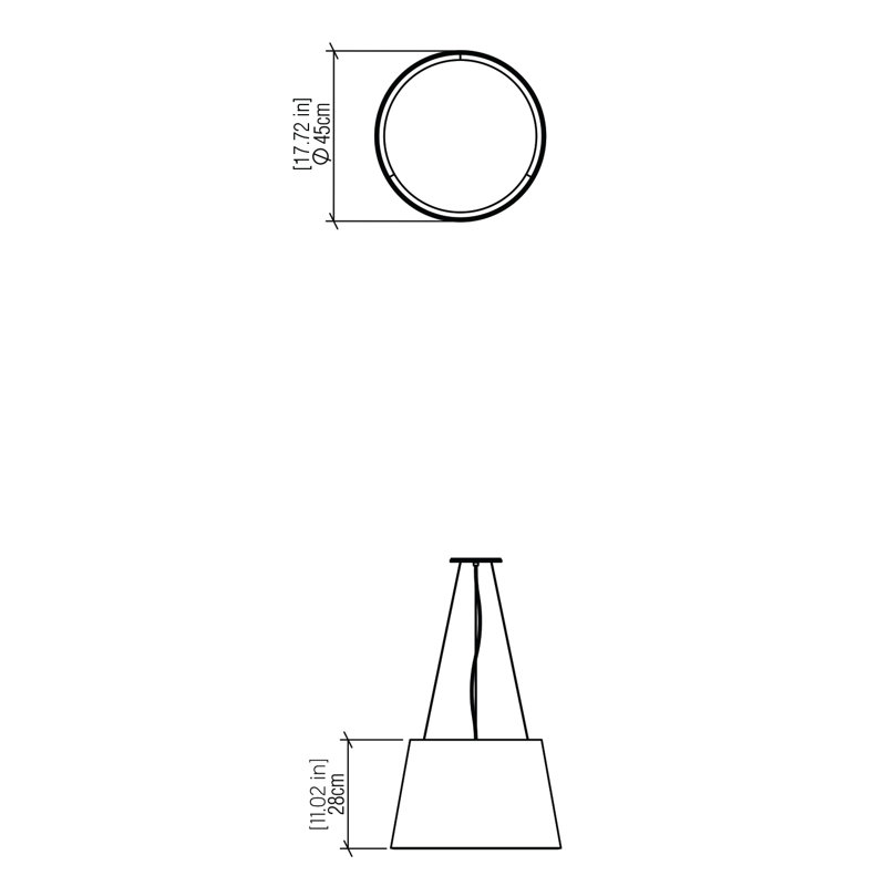 Luminaire suspendu conique Cônico, Imbuia, Imbuia