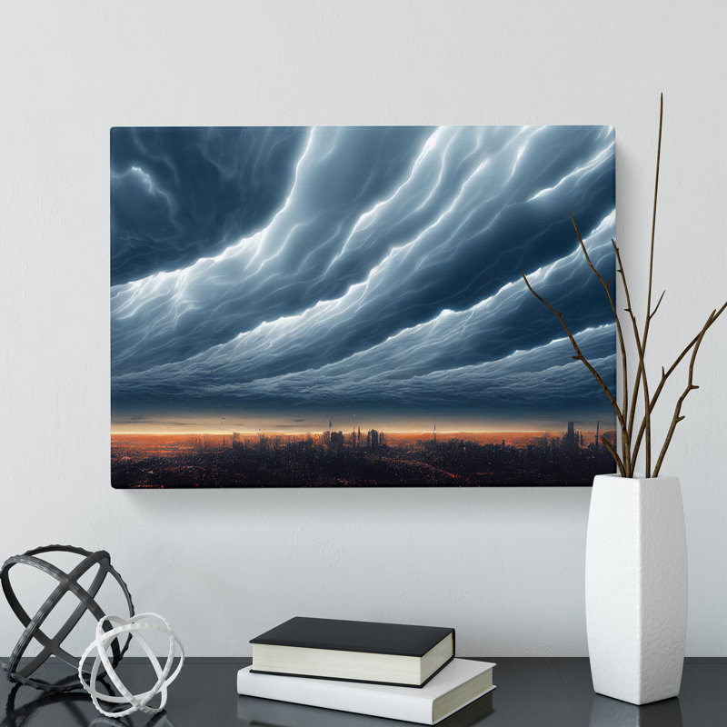 Cyberpunk Storm Clouds - Wrapped Canvas, 35cm H x 50cm W x 3cm D