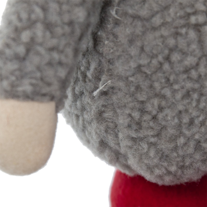 Fabric Gray Body Standing Gnome Snowflake Pattern Hat Set of 2 9.7" x 4.7" x 17.7"H Red/White