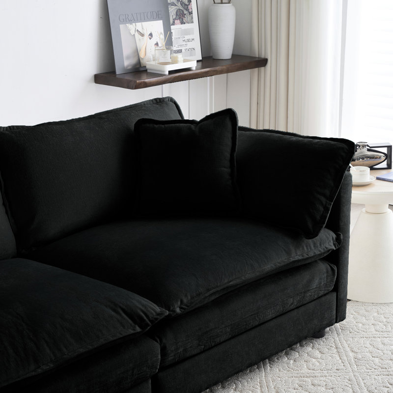 Chenille moderne - Revêtement solide et relaxant en bois noir
