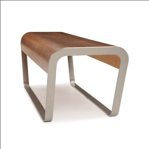 Upholstered Bench, Walnut