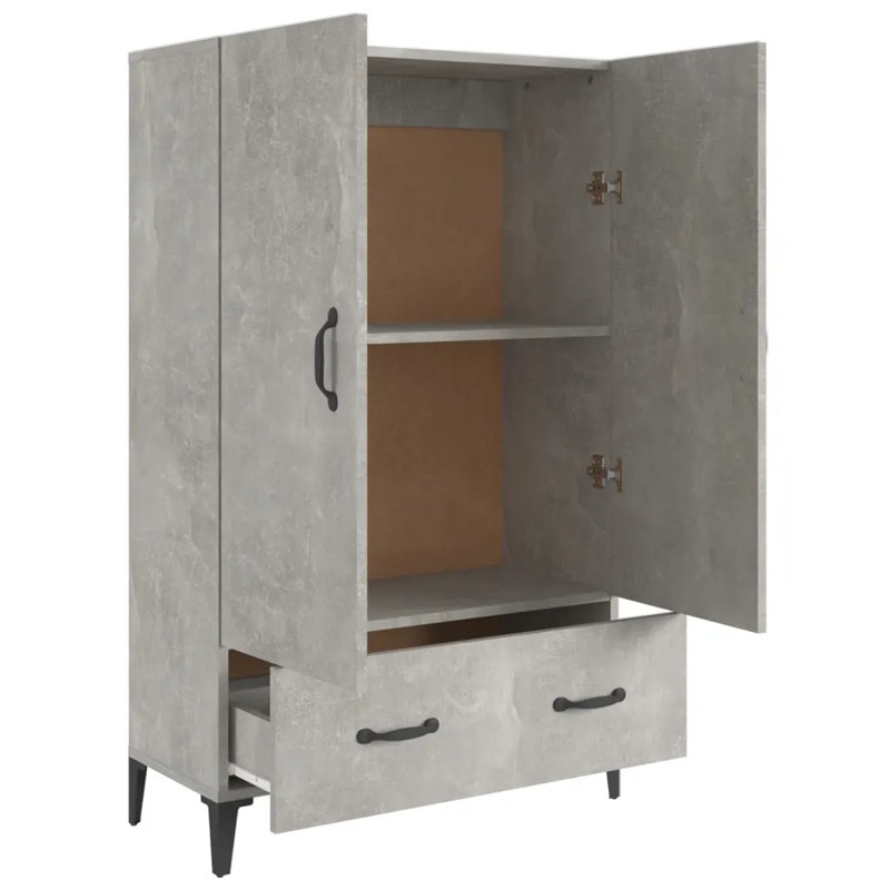 Jeromie Highboard 70x31x115 cm Engineered Wood, Concrete Grey