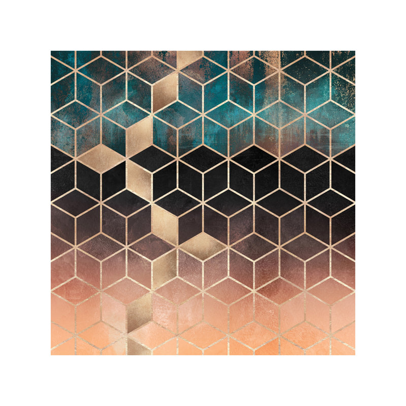 Ombre Dream Cubes by Elisabeth Fredriksson - Print on Canvas, 45.72 cm H x 45.72 cm W x 1.91 cm D, Wrapped Canvas