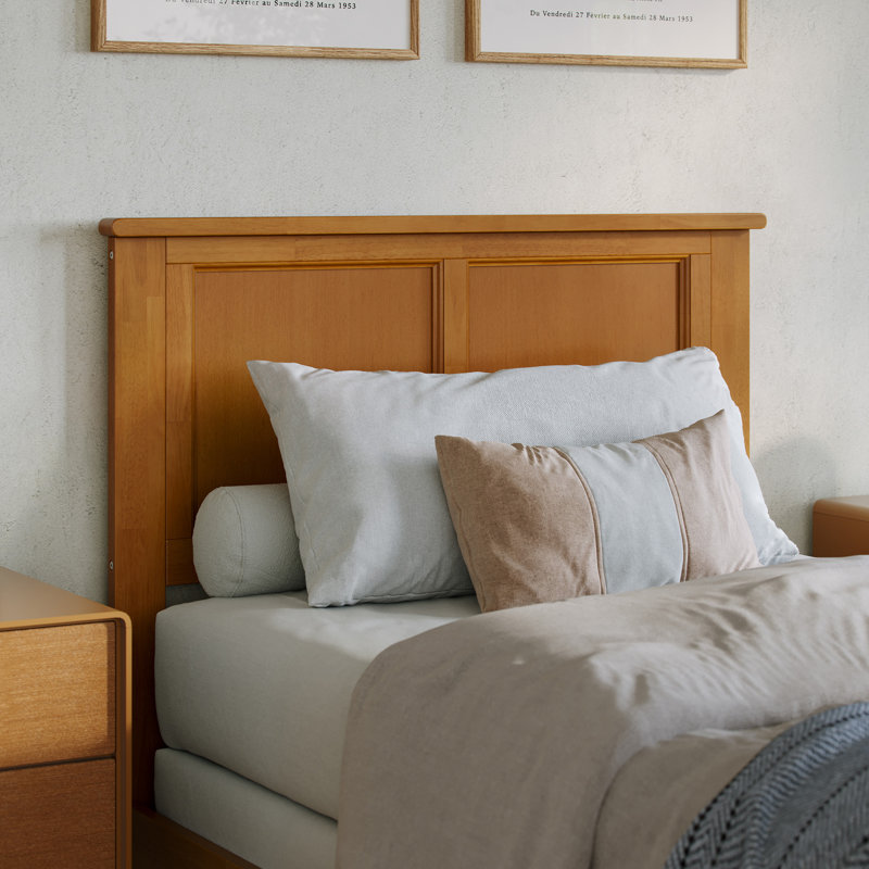 Troutville Solid Wood Standard Bed, Twin XL, Light Toffee