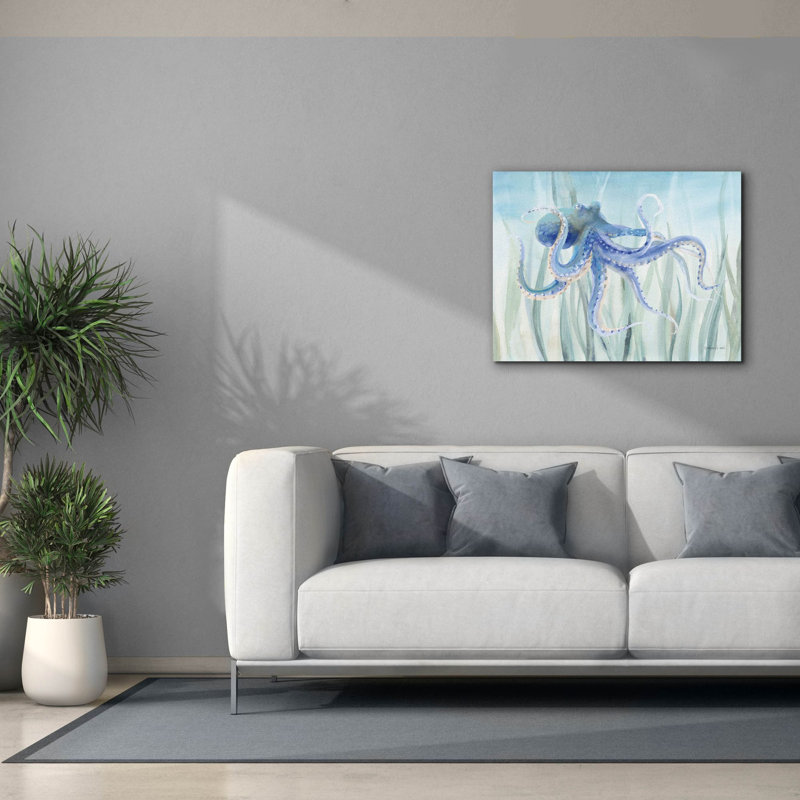 «Undersea Octopus Seaweed» par Danhui Nai, art mural sur toile, H 26 po x l 34 po
