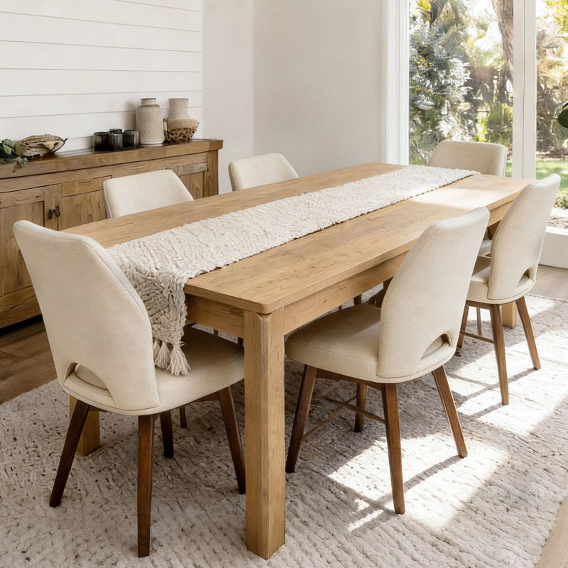 Table de salle à manger Farmhouse, table de cuisine rectangulaire en bois de 70 po pour 4 à 6 personnes, table de salle à manger moderne et bureau à domicile pour les réunions de famille et d'étude, facile à nettoyer, rustique