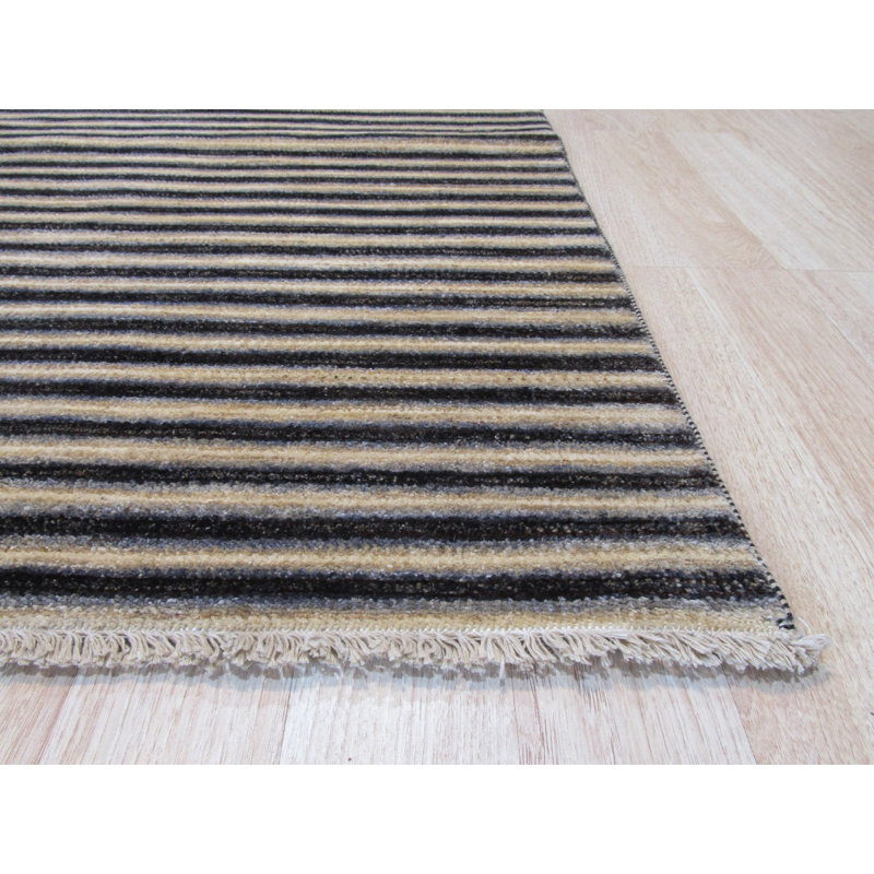 Handmade Wool Geometric and Striped Area Rug