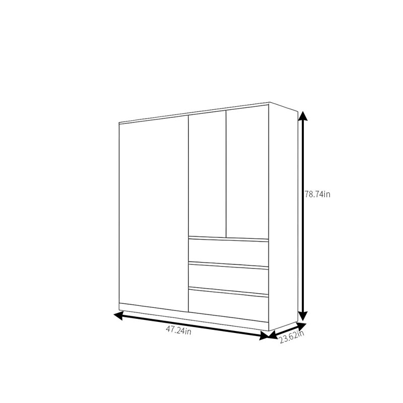 Petite garde-robe moderne et simple, H 78,74 po x l 47,24 po x P 23,62 po