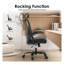 Chaise de bureau ergonomique avec support lombaire réglable - Chaise de bureau en filet à dossier haut avec accoudoirs relevables à 90 ° et appui-tête rotatif à 30 ° pour le bureau personnel-944593499-944593446