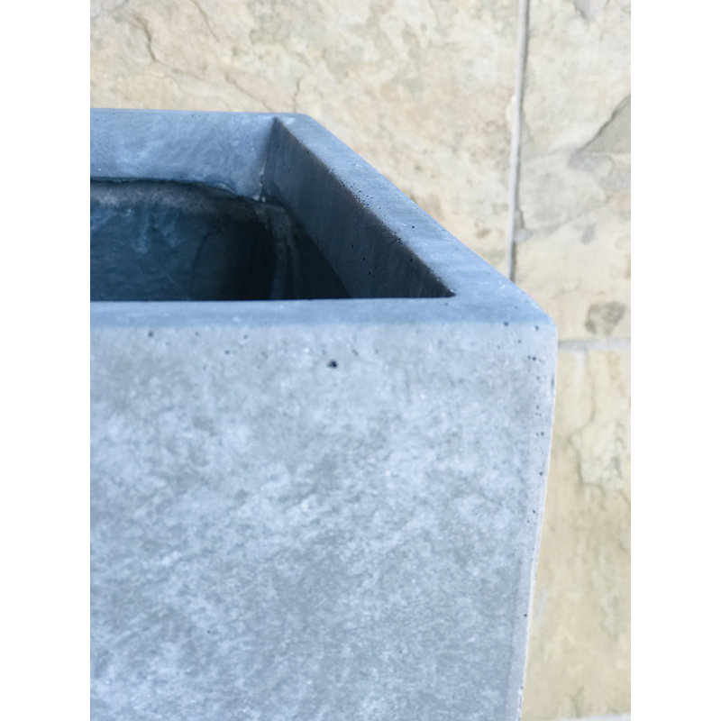 9in.W x 13in.H Medium Concrete Rectangular Flower Tree Planter with Drainage Holes, Handcrafted Cement Plant Pot, Cement