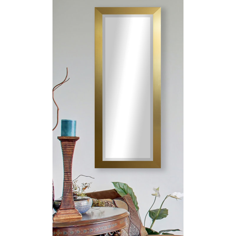 Ungar Wood Flat Wall Mirror, 59.5" H x 20.5" W x 0.75'' D, Gold