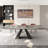9 - Piece Marble Dining Table Set with 110” Rectangular Extendable Sintered Stone Top 8 Leather Chairs-983694610-984052870