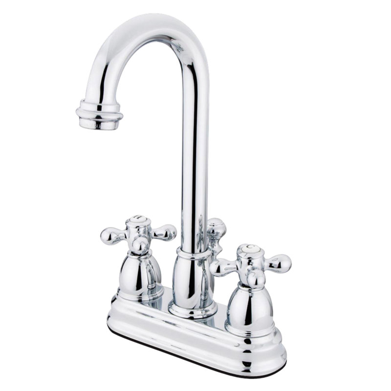 Robinet de salle de bain central avec ensemble de drain, Chrome poli