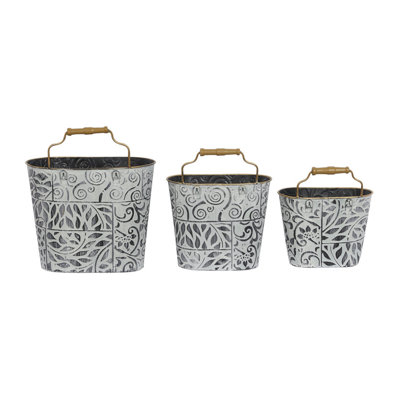 Ensemble de 3 pots à fleurs en fer 3 pièces