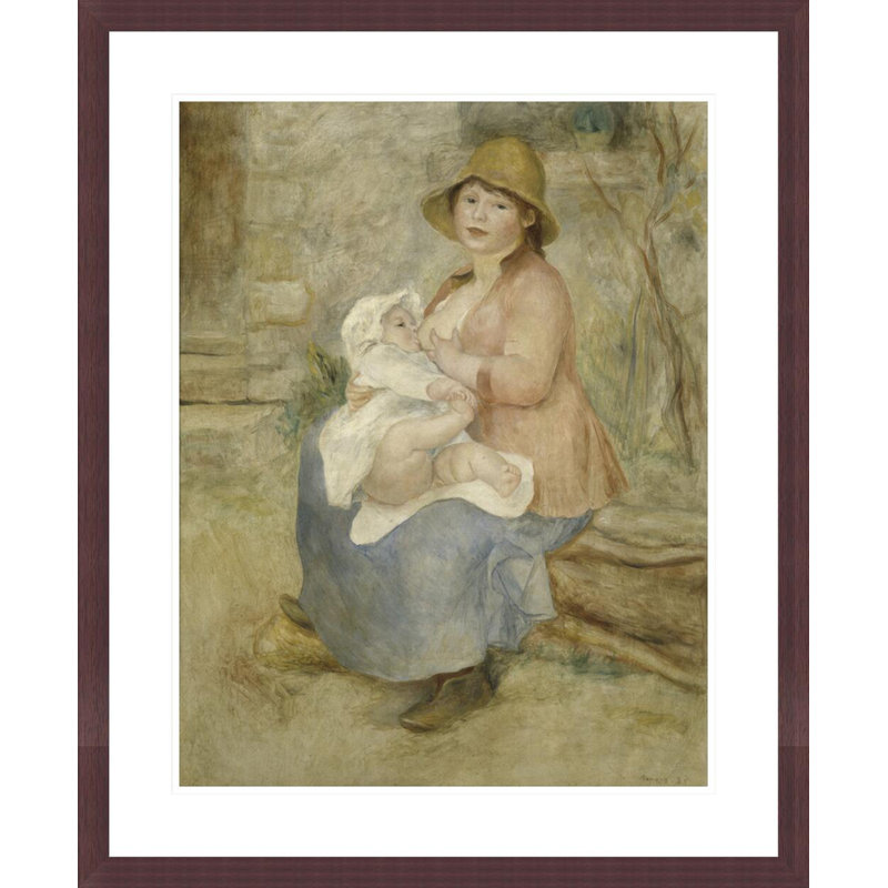 Maternité par Pierre-Auguste Renoir, impression giclée encadrée, H 28,54 po x l 23,5 po