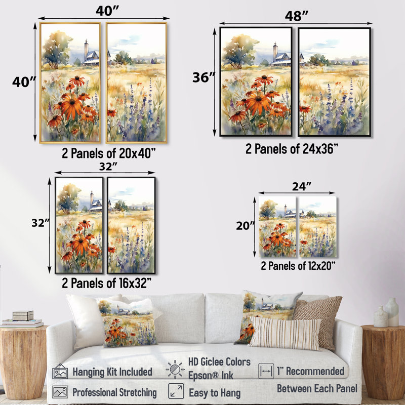 «Green Green Meadow At The Farm II», art mural traditionnel, H 20 po x l 24 po, Black