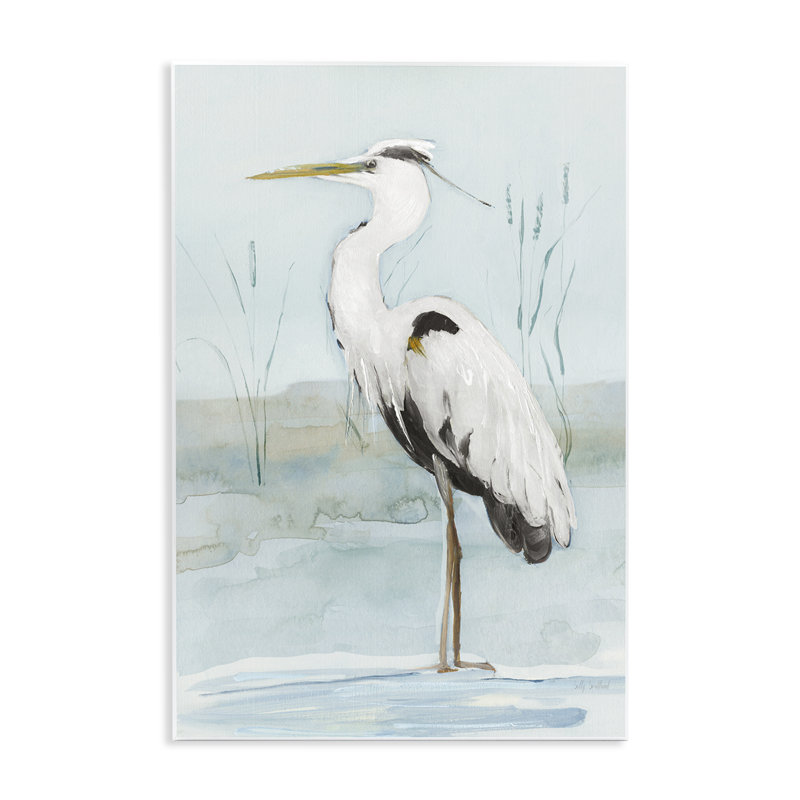"Aigrette blanche debout" par Sally Swatland, H 15 po x l 10 po