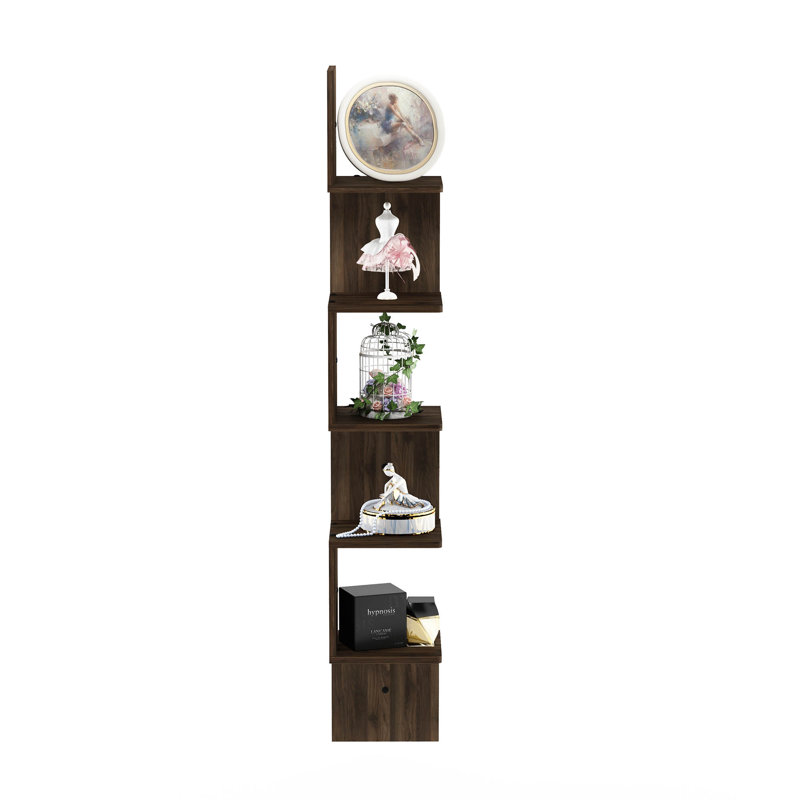 5 Piece Corner Shelf, Columbia Walnut