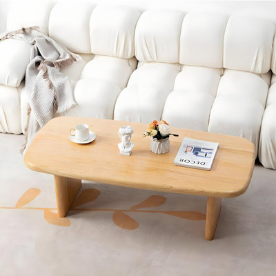 Nordic-style wood coffee table.