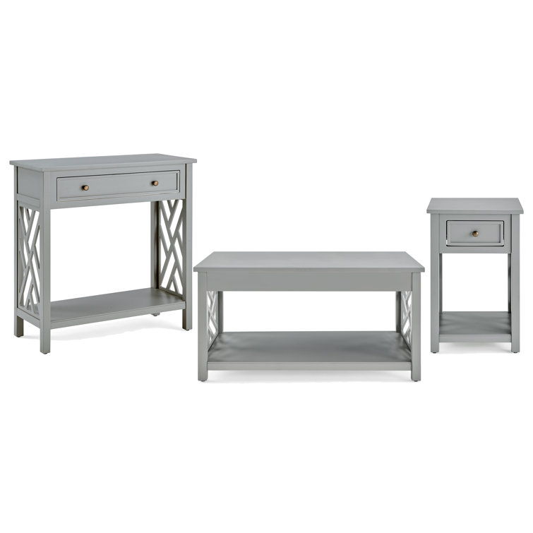 Lund 36" Wide 3 Piece Set With 1 Coffee Table 1 End Tables 1 Entryway Console Table With Storage