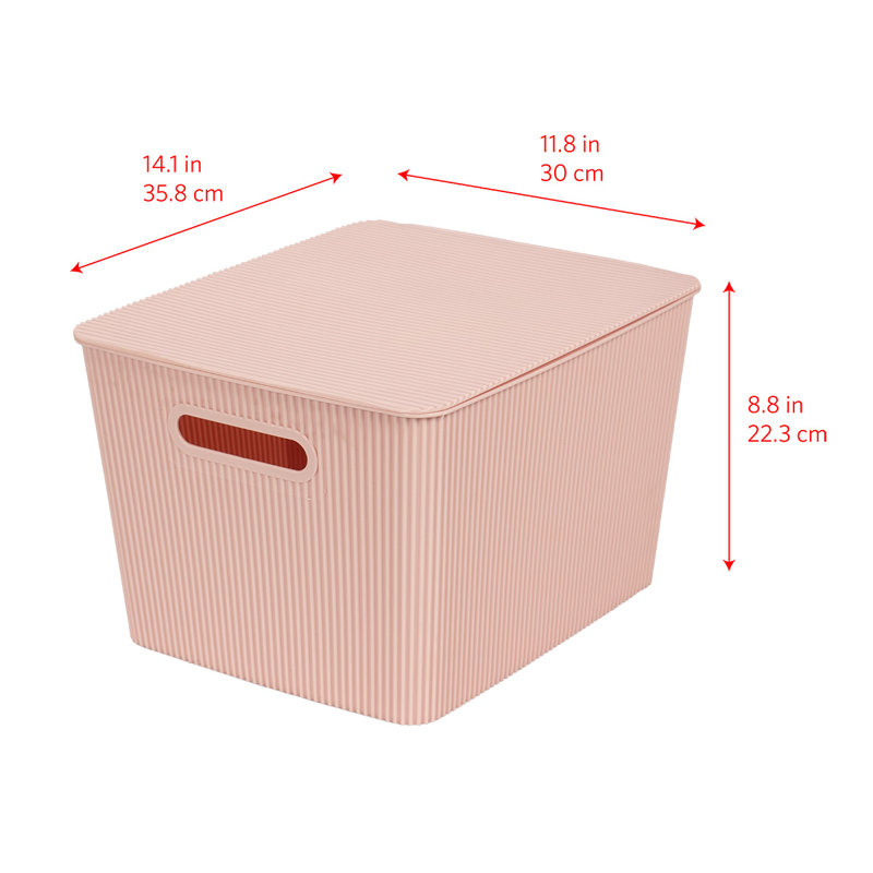 GLAD Storage Bin with Lid, Pack of 4, 18.8 qt, Pink