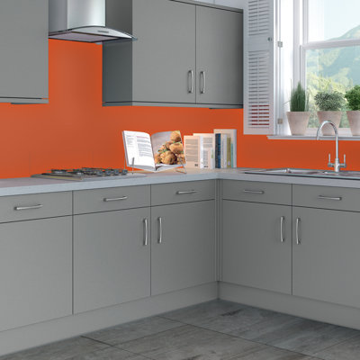 35.4" x 96" Tin Backsplash in Orange