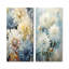 Blooming Mums in Beige and Blue - Mums, ensemble de 2 reproductions d'art en métal-435679637