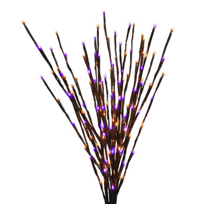  Halloween Orange/Purple 32 in. LED Prelit Burst Halloween Decor