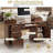 59" Farmhouse Office Desk with Barn Door, Charging Station & Storage Cabinet, Rustic Home Study Desk with Monitor Stand, Keyboard Tray and File Drawer for Study or Living Room-1797931028