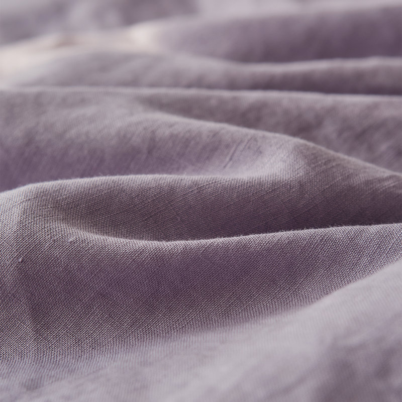 Duvet Cover Set-Button Loop, Queen Duvet Cover + 2 Standard Shams, Lilac