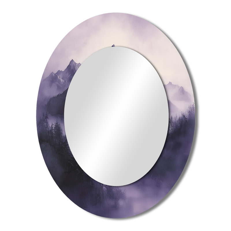 Miroir mural Misty Peaks In The Twilight IV - Gris, 43 po x 33 po