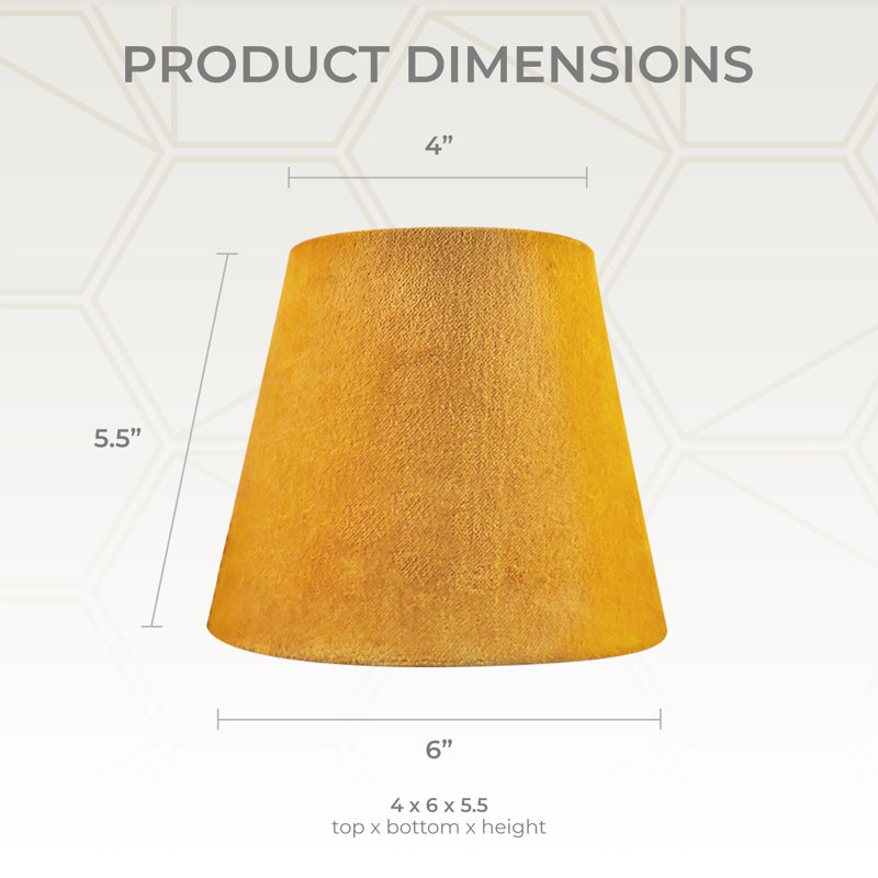 Abat-jour de lustre à pince House of Hampton®, tissu de velours, brun, 4 po x 6 po x 5,5 po, H 5,5 po x l 6 po x P 6 po