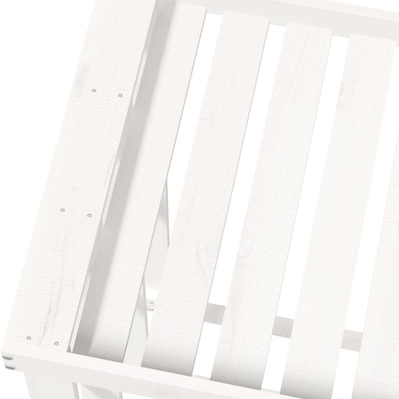 Kamraan 108cm W Wood Log Rack, White